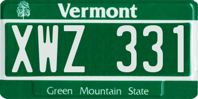 VT license plate XWZ331