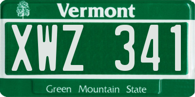 VT license plate XWZ341