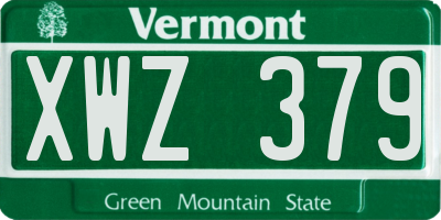 VT license plate XWZ379