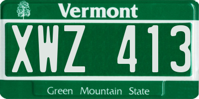 VT license plate XWZ413