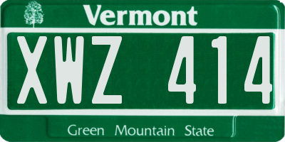 VT license plate XWZ414