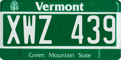 VT license plate XWZ439