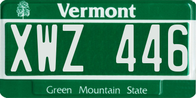 VT license plate XWZ446