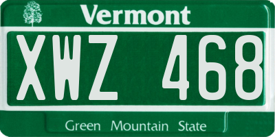 VT license plate XWZ468