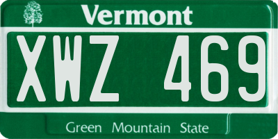 VT license plate XWZ469
