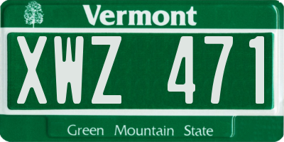 VT license plate XWZ471