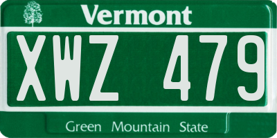 VT license plate XWZ479