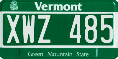VT license plate XWZ485