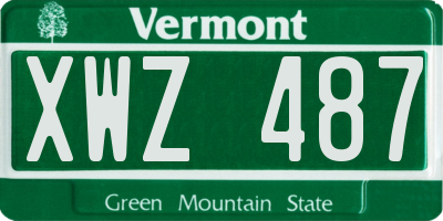 VT license plate XWZ487