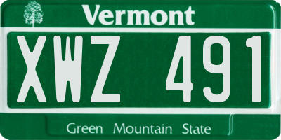 VT license plate XWZ491