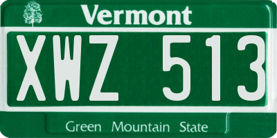 VT license plate XWZ513