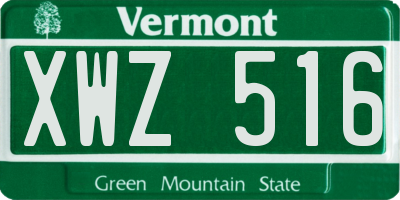 VT license plate XWZ516
