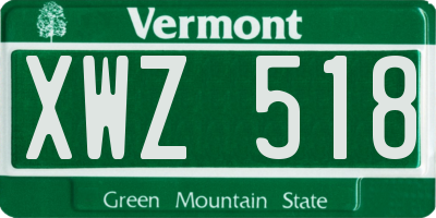VT license plate XWZ518