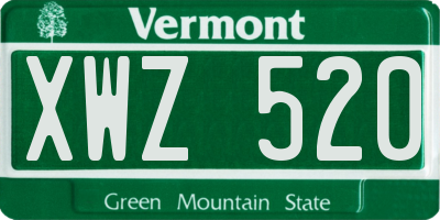 VT license plate XWZ520
