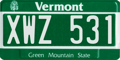 VT license plate XWZ531