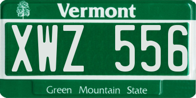 VT license plate XWZ556