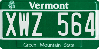 VT license plate XWZ564