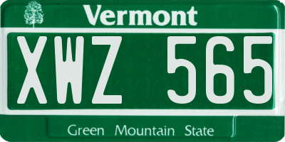 VT license plate XWZ565