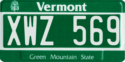 VT license plate XWZ569