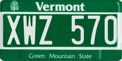 VT license plate XWZ570