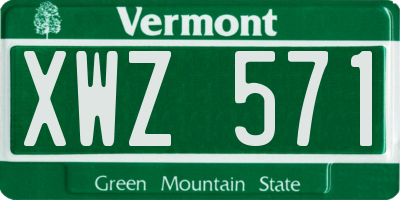 VT license plate XWZ571