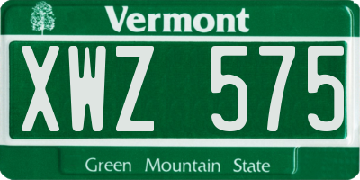 VT license plate XWZ575