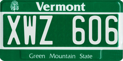 VT license plate XWZ606