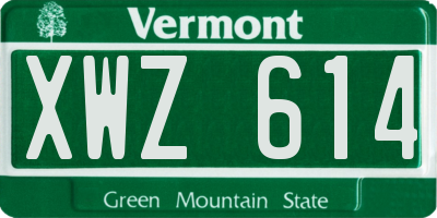 VT license plate XWZ614