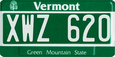 VT license plate XWZ620