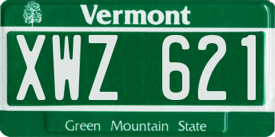 VT license plate XWZ621