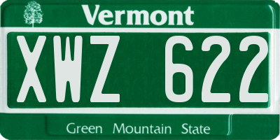 VT license plate XWZ622