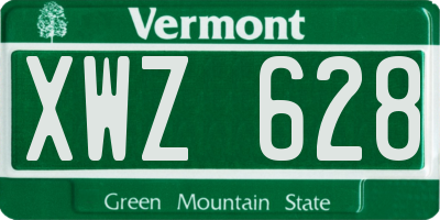 VT license plate XWZ628