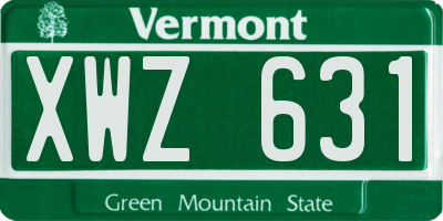 VT license plate XWZ631