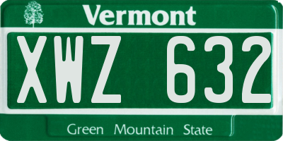 VT license plate XWZ632