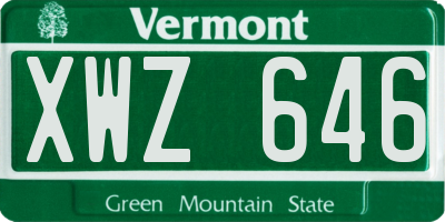 VT license plate XWZ646