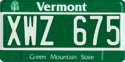 VT license plate XWZ675