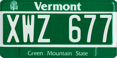 VT license plate XWZ677