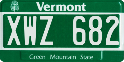 VT license plate XWZ682