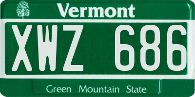 VT license plate XWZ686