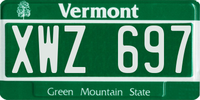 VT license plate XWZ697