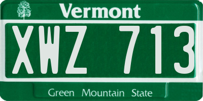 VT license plate XWZ713