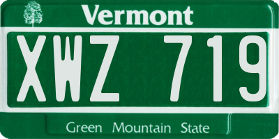 VT license plate XWZ719
