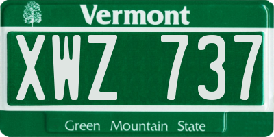 VT license plate XWZ737