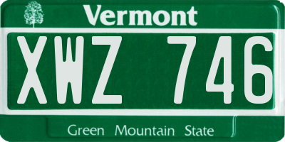 VT license plate XWZ746