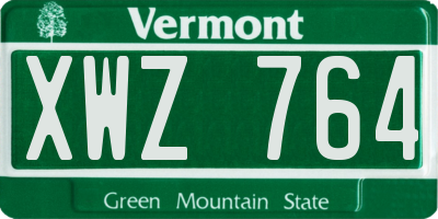 VT license plate XWZ764