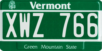 VT license plate XWZ766