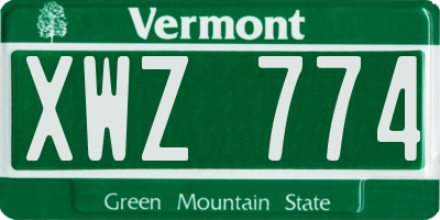 VT license plate XWZ774