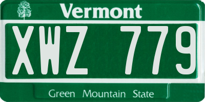 VT license plate XWZ779