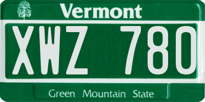 VT license plate XWZ780