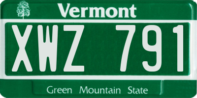 VT license plate XWZ791
